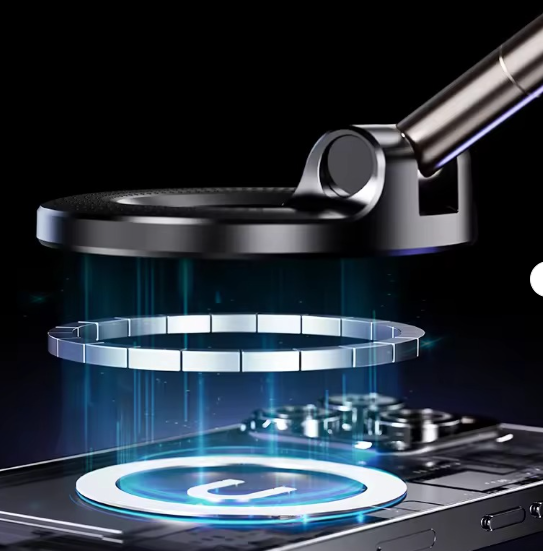 Magnetic 360° Car Phone Holder with Strong Suction Base – Universal Dashboard & Windshield Mount