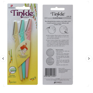 Tinkle Eyebrow & Facial Hair Razor for Women – Pack of 3