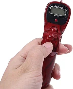 Finger Digital Tasbih Counter – Islamic Prayer Beads Ring with Rotating Beads & LCD Display