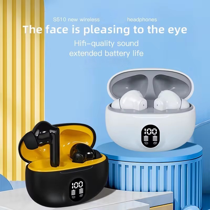 STEREO 895B Wireless Bluetooth Earbuds with LED Display – Type-C Fast Charging, In-Ear Headphones with Mic