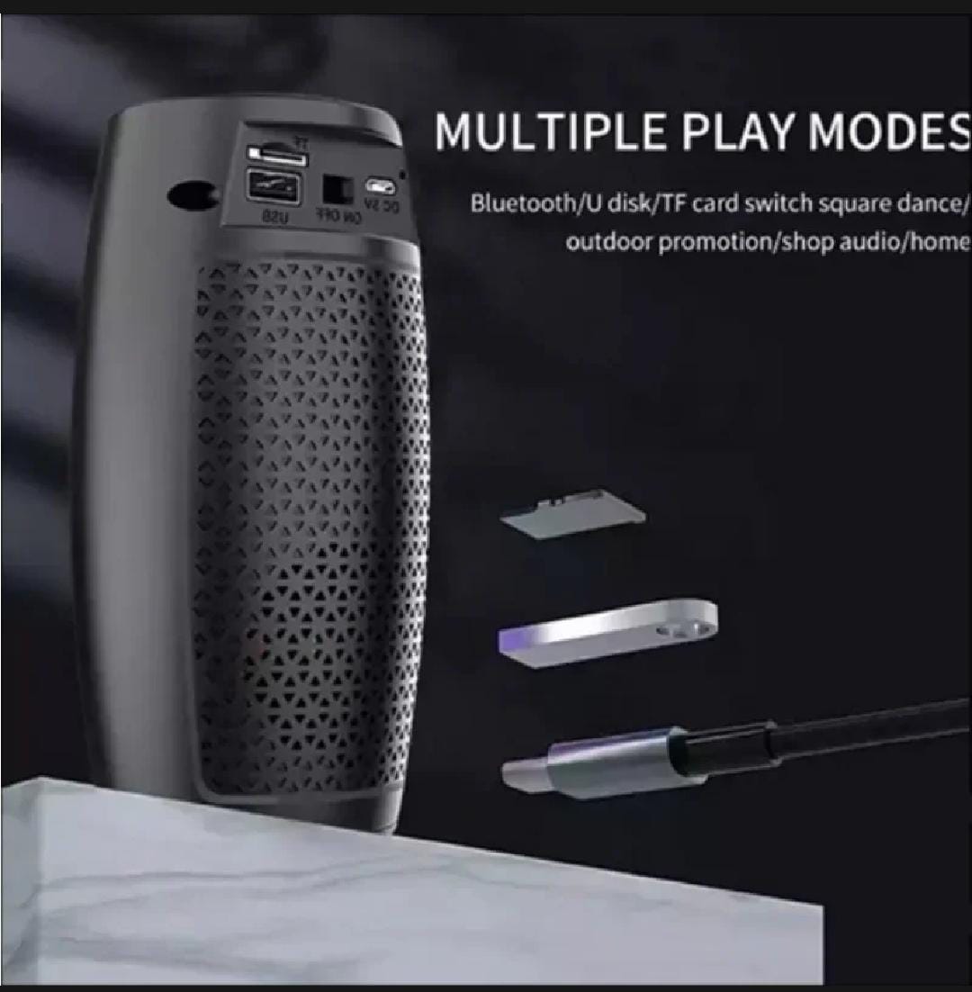 Wireless Bluetooth Speaker – Portable Home & Outdoor Speaker with Deep Bass, LED Lights & MP3 Player