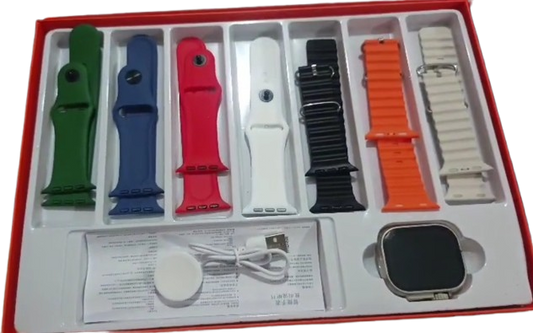 Ultra 2 Smart Watch with 7 Straps – 2.1 Inch Full Touch HD Display, Bluetooth Calling & Sleep Monitoring
