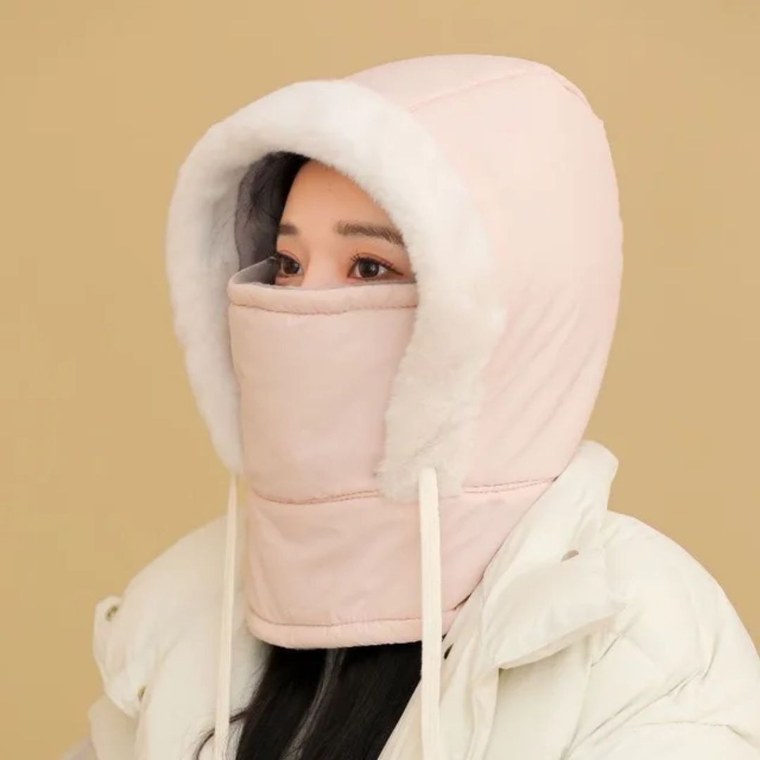Winter Hoodie Beanie Bonnet Cap – Thermal Balaclava Hood with Face Mask & Windproof Fleece Lining (Universal Fit)