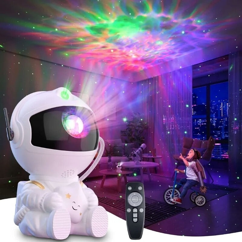 Astronaut Starry Sky Galaxy Projector – Rotating Nebula Night Light with Remote Control & Timer
