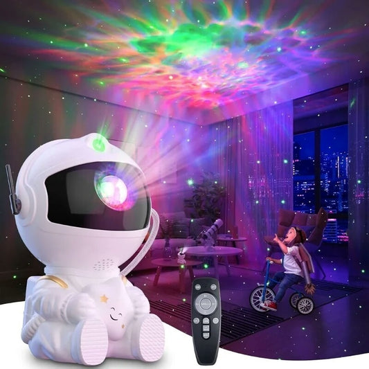 Astronaut Starry Sky Galaxy Projector – Rotating Nebula Night Light with Remote Control & Timer
