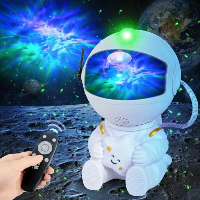 Astronaut Starry Sky Galaxy Projector – Rotating Nebula Night Light with Remote Control & Timer