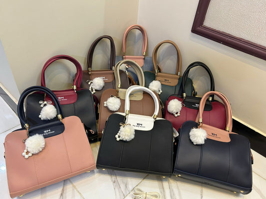 TBM The Bag Master Luxury Handbag – Elegant Two-Tone Designer Tote for Women (Black Maroon)Limited Stock