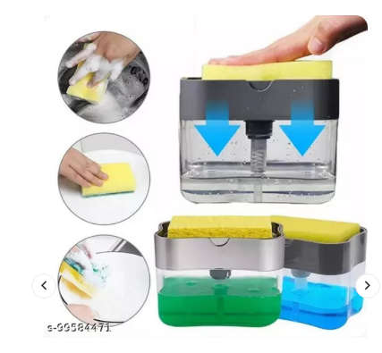 2-in-1 Soap Pump & Sponge Caddy Dispenser – Kitchen Liquid Soap Holder
