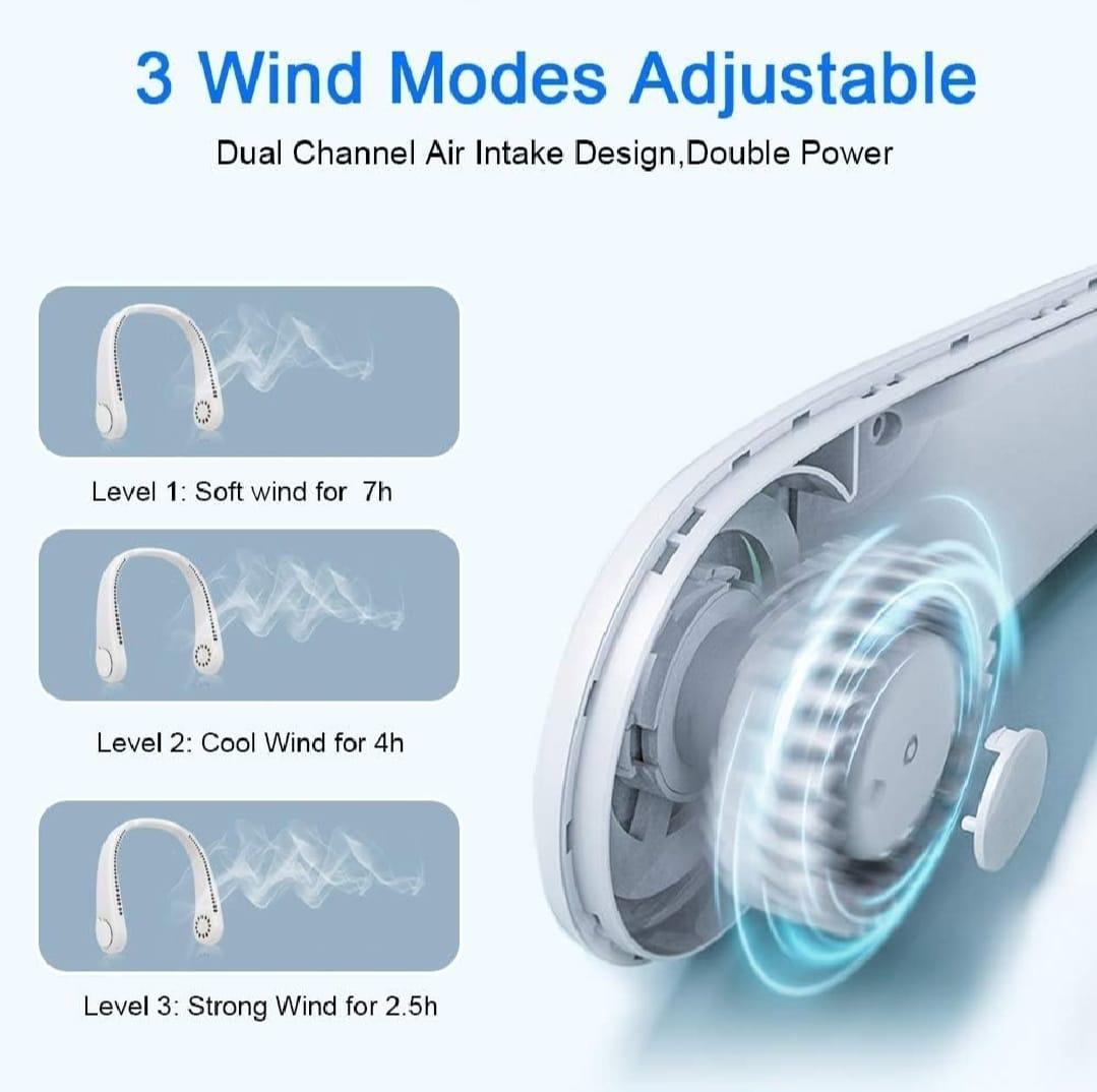 vaneless Hanging Neck Fan | portable rechargeable fan bladeless neck fan (random color)