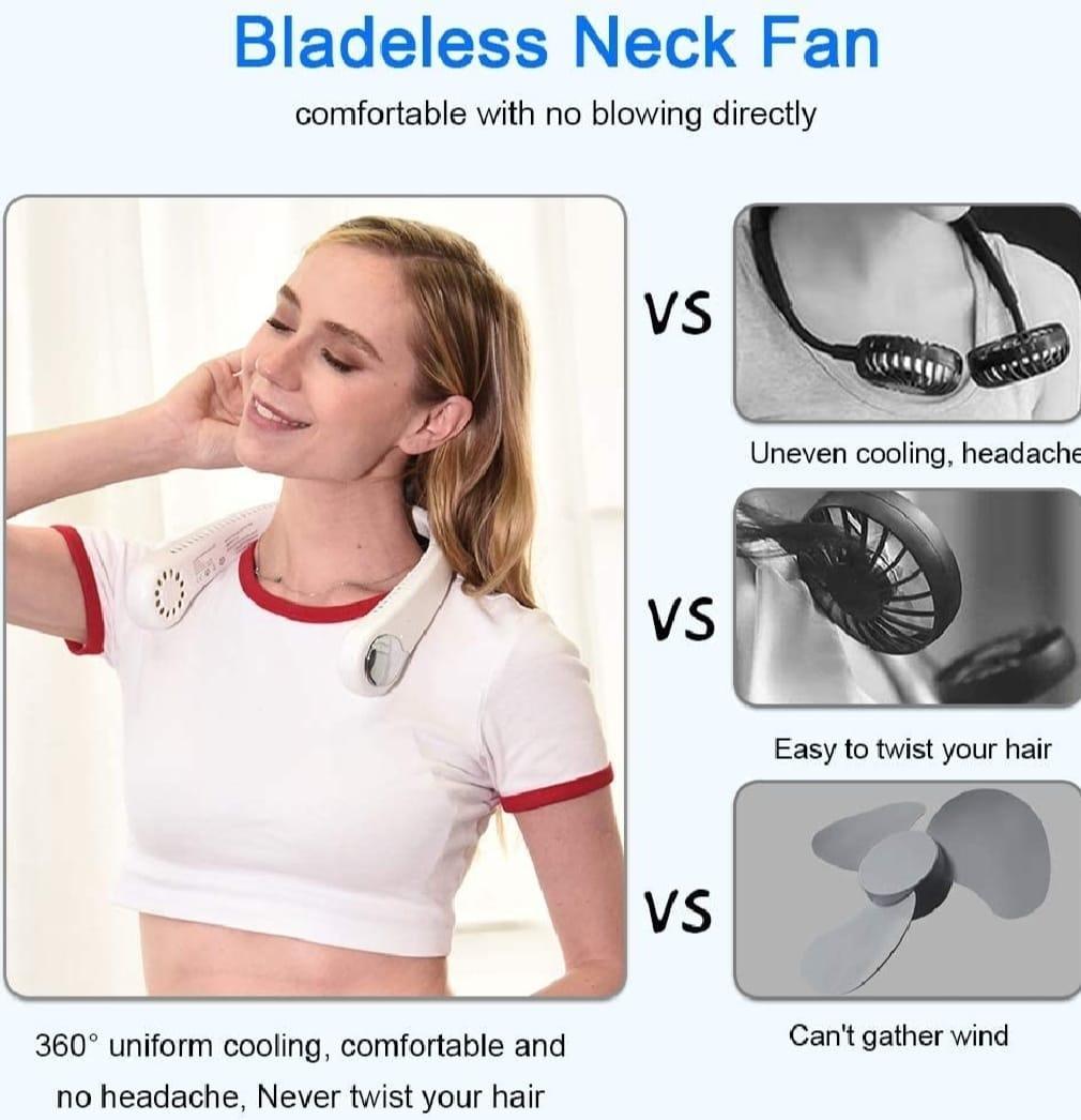 vaneless Hanging Neck Fan | portable rechargeable fan bladeless neck fan (random color)