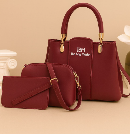 3 Pieces Ladies Handbag Set – Elegant Design, Premium Quality & Smooth Finish