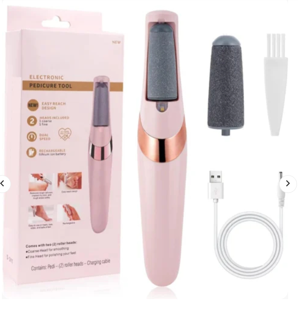 Rechargeable Foot Callus Remover with 1 Extra Head – Electric Foot Care Tool