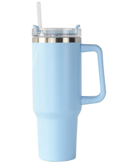 Stanley 40 Oz Stainless Steel Vacuum Insulated Tumbler with Straw – Plain | Random Colors