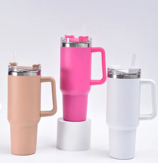 Stanley 40 Oz Stainless Steel Vacuum Insulated Tumbler with Straw – Plain | Random Colors