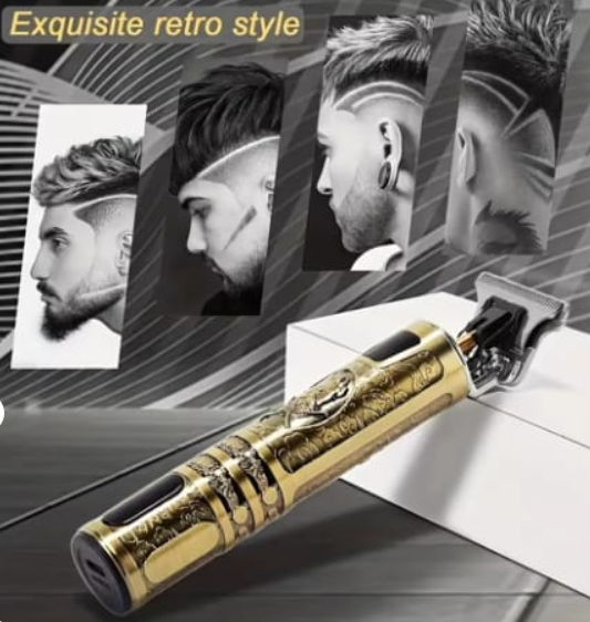 Vintage T9 Hair Trimmer for Men – Metal Body Professional USB Rechargeable Beard & Hair Trimmer