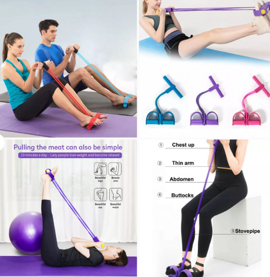 Foot Pedal Resistance Band – Elastic Sit-Up Pull Rope for Yoga & Fitness Tummy Trimmer