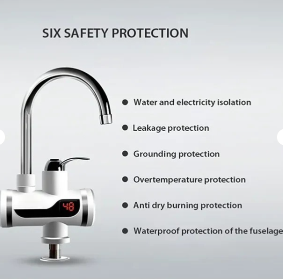 Electric Kitchen Instant Water Heater Tap – Fast Heating Tankless Hot Water Faucet