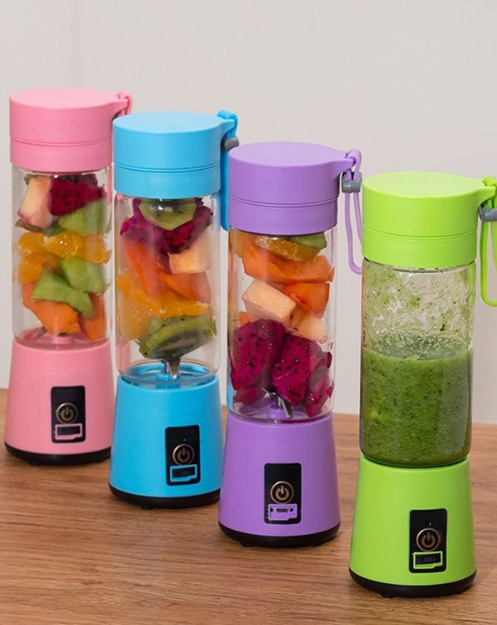 Rechargeable Portable Mini Juicer Blender – 6 Blades, 380ml Outdoor Juicing Cup