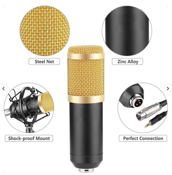 🎤 Professional Condenser Microphone Kit – BM-800 / V10 Series (All-in-One Mic Set)