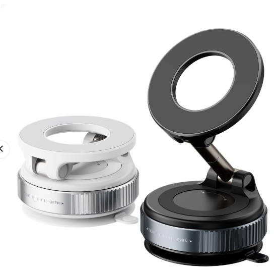 Magnetic 360° Car Phone Holder with Strong Suction Base – Universal Dashboard & Windshield Mount