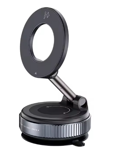 Magnetic 360° Car Phone Holder with Strong Suction Base – Universal Dashboard & Windshield Mount