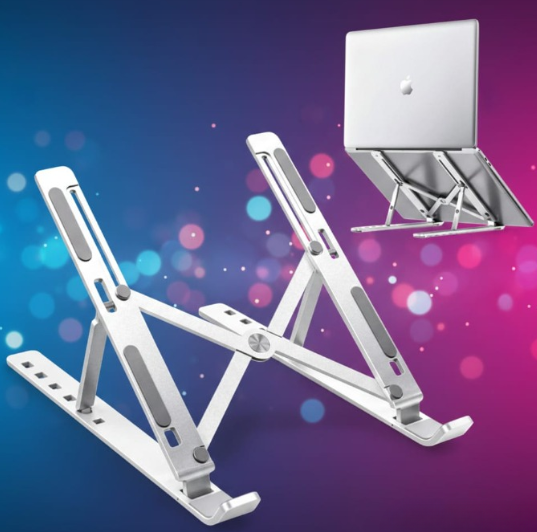 Speed X 18-Inch Heavy Duty Professional Laptop Stand – Aluminium Alloy, Adjustable Folding Design with 6 Angles & Pouch