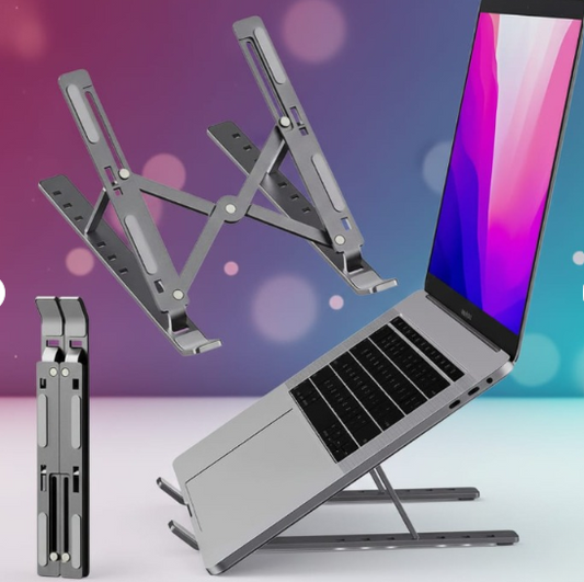 Speed X 18-Inch Heavy Duty Professional Laptop Stand – Aluminium Alloy, Adjustable Folding Design with 6 Angles & Pouch