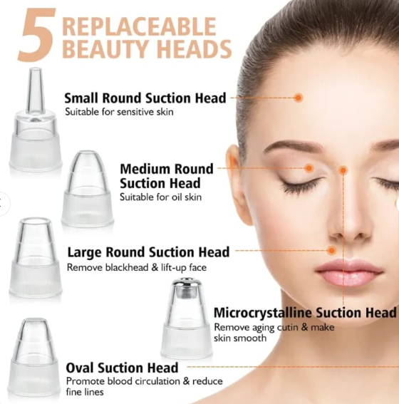 Face Vacuum Suction Blackhead Remover – Electric Pore Cleaner for Nose & Face Deep Cleansing