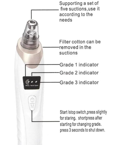 Face Vacuum Suction Blackhead Remover – Electric Pore Cleaner for Nose & Face Deep Cleansing