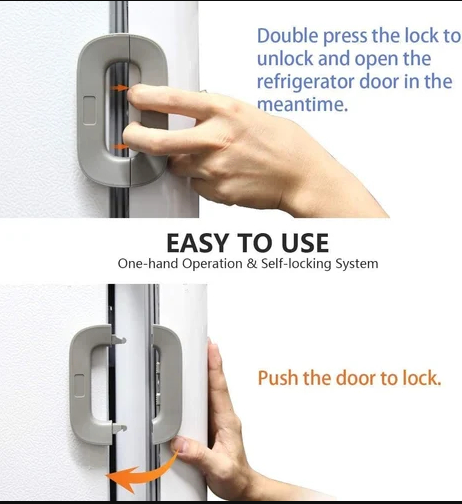 Child Safety Fridge Lock – Self-Adhesive Baby Proof Refrigerator & Cabinet Lock for Home