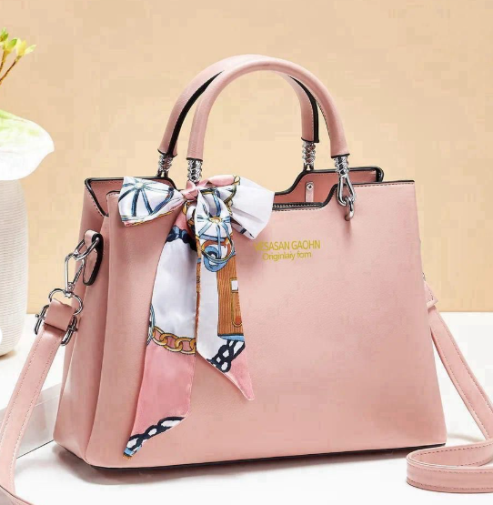 Vesasan Gaohn Faux Leather Handbag with Decorative Scarf – 1 Pc