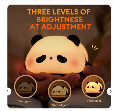 Cute Panda Silicone Night Light | Child-Safe Bedside Lamp