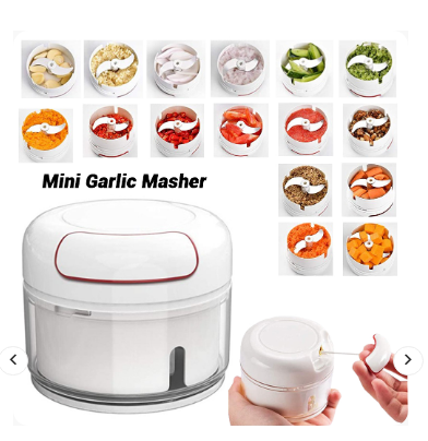 Mini Speedy Chopper – Manual Hand Pull Garlic & Vegetable Slicer
