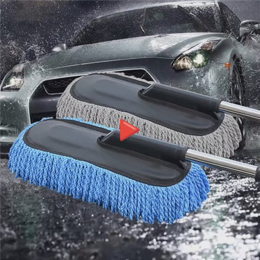 Car Wash Cleaning Brush Duster Dust Wax Mop Microfiber Telescoping Tool For Vehicle Exterior And Interior Cleaning