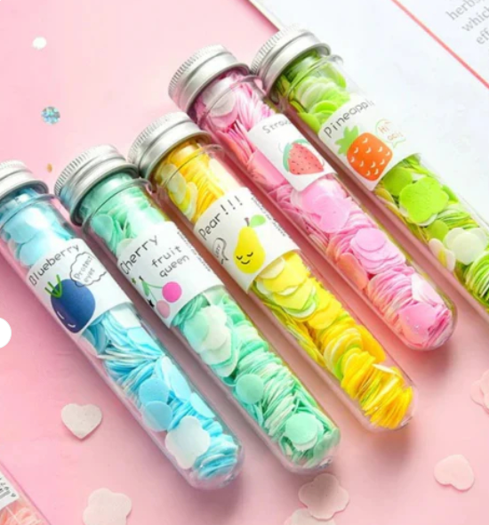 120pcs Disposable Paper Flower Soap Tube – Portable Handwash Sheets for Kids & Adults