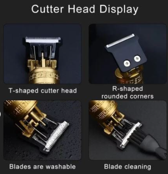 Vintage T9 Hair Trimmer for Men – Metal Body Professional USB Rechargeable Beard & Hair Trimmer