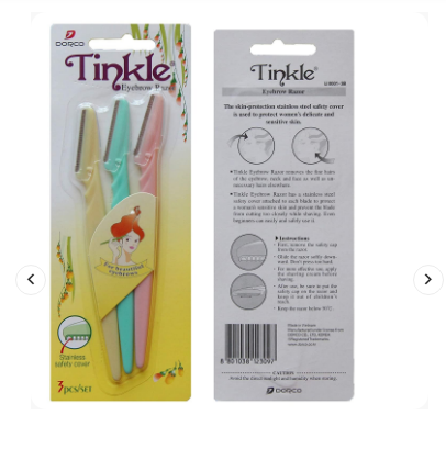 Tinkle Eyebrow & Facial Hair Razor for Women – Pack of 3